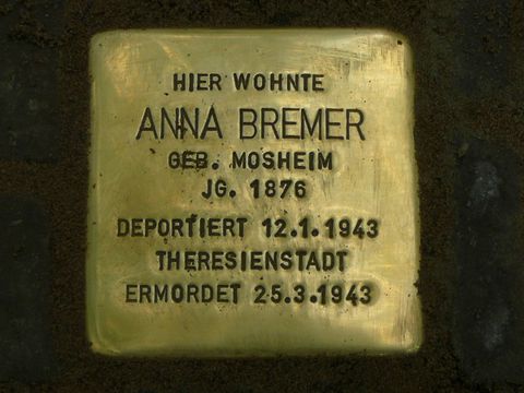 Stolperstein für Anna Bremer