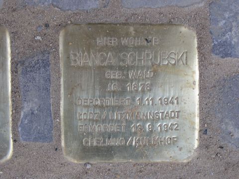 Stolperstein Bianca Schrubski, Foto: F. Siebold, 2012