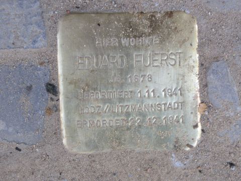 Stolperstein Eduard Fürst, Foto: F. Siebold, 2012