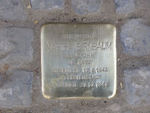Stolperstein Martha Birnbaum, Foto: F. Siebold, 2012
