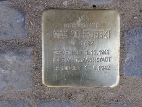 Stolperstein Max Schrubski, Foto: F. Siebold, 2012