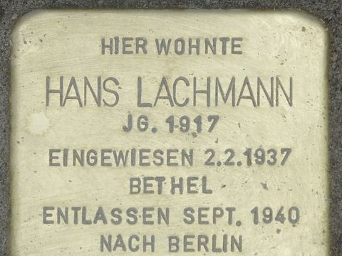 Stolperstein Hans Lachmann, Foto:H.-J. Hupka, 2014
