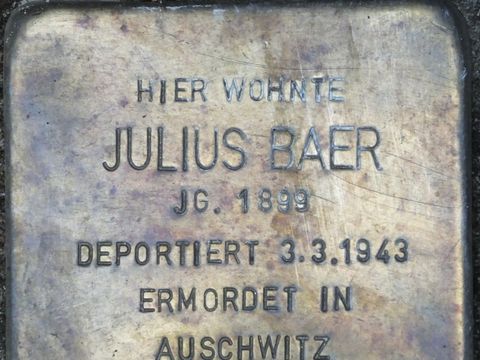 Stolperstein Julius Baer, 2013