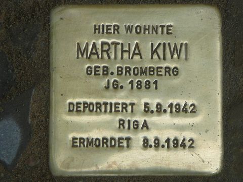 Stolperstein für Martha Kiwi