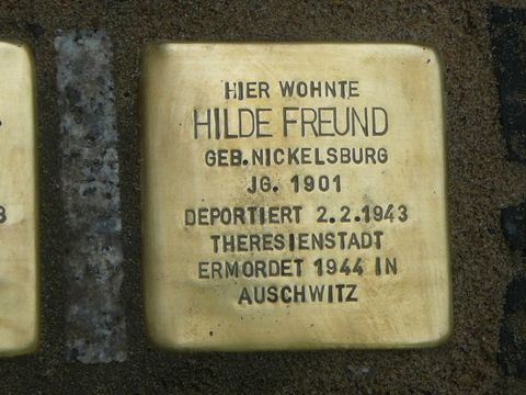 Solperstein Hilde Freund, Foto: Stolperstein-Initiative Charlottenburg-Wilmersdorf