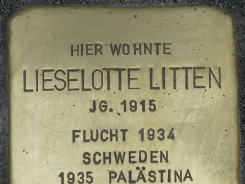 Stolperstein Lieselotte Litten, Foto:H.-J. Hupka, 2014
