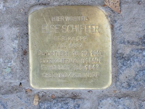 Stolperstein Else Schiffer, Foto: F. Siebold, Okt. 2012