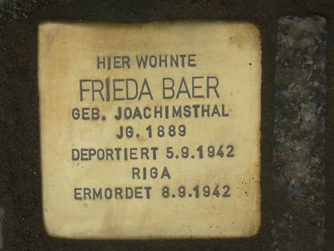 Stolperstein für Frieda Baer