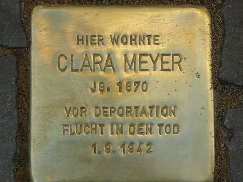 Stolperstein für Clara Meyer, 24.10.2008, Foto: Wolfgang Knoll