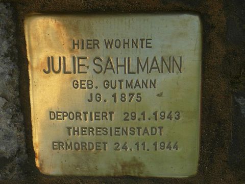Stolperstein Julie Sahlmann (Bild: Stolpersteine-Initiative CW, W. Knoll)