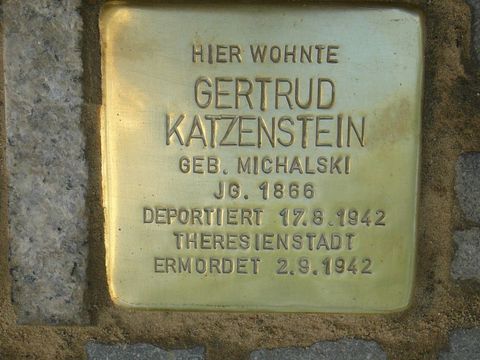 Stolperstein Gertrud Katzenstein (Bild: Stolpersteine-Initiative CW, W. Knoll)