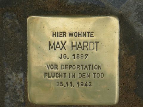 Stolperstein für Max Hardt (Bild: Stolpersteine-Initiative Charlottenburg-Wilmersdorf, W. Knoll)