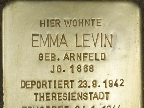 Stolperstein Emma Levin, Foto:H.-J. Hupka, 2014
