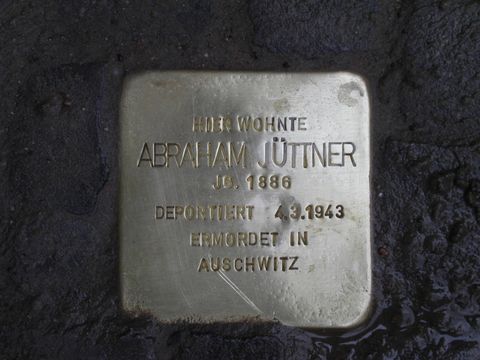 Stolperstein Abraham Jüttner, Foto: F. Siebold