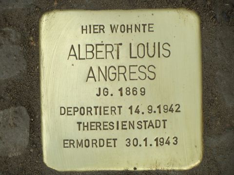 Stolperstein Albert Louis Angress, Foto: F. Siebold, April 2013