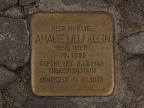 Stolperstein Amalie Lilli Klein, Foto: Bukschat & Flegel