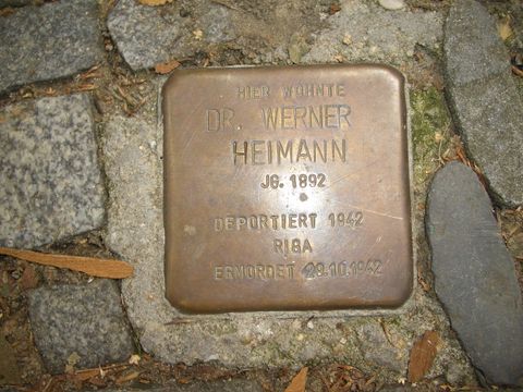 Stolperstein für Dr. Werner Heimann