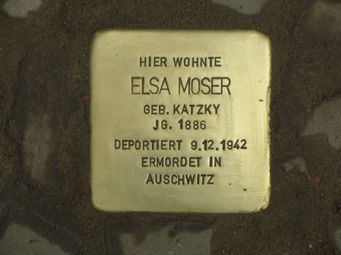 Stolperstein Elsa Moser, Foto: F. Siebold, Mai 2013