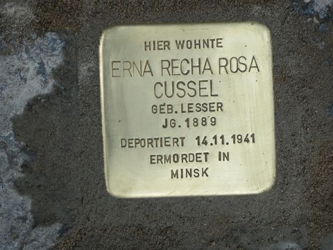 Stolperstein Erna Recha Rosa Cussel, Foto: F. Siebold, April 2013