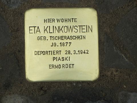 Stolperstein Eta Klinkowstein, Foto: F. Siebold, Juni 2013