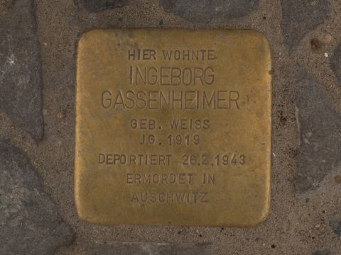 Stolperstein Ingeborg Gassenheimer, Foto: A. Bukschat & C. Flegel, 25.08.2012