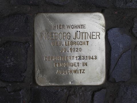Stolperstein Ingeborg Jüttner, Foto: F. Siebold