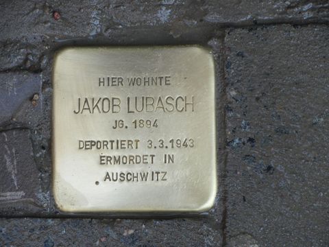 Stolperstein Jakob Lubasch, Foto: F. Siebold, April 2013