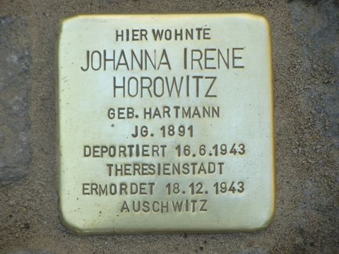 Stolperstein Johanna Irene Horowitz, Foto: F. Siebold, 2013