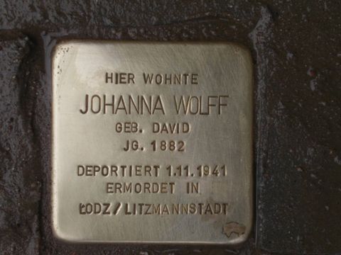 Stolperstein Johanna Wolff, Foto: F. Siebold, 20.03.2012