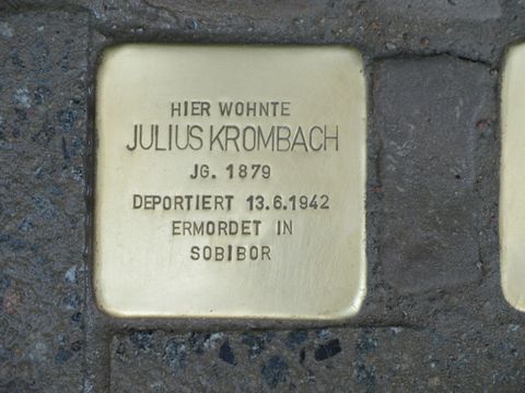 Stolperstein Julius Krombach, Foto: F. Siebold, April 2013
