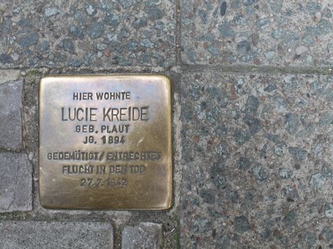 Stolperstein Lucie Kreide, Foto: J. Held, 18.10.2011