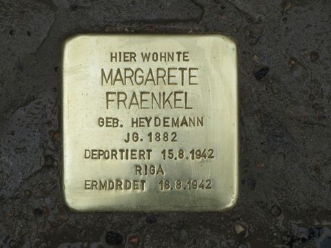 Stolperstein Margarete Fraenkel (Bild: Stolpersteine-Initiative CW, Siebold)