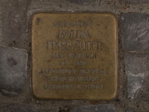 Stolperstein Martha Friedländer, Foto: A. Bukschat & C. Flegel, 25.08.2012