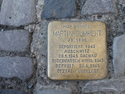 Stolperstein Martin Gumpert, Foto: J. Held, 5.3.2013