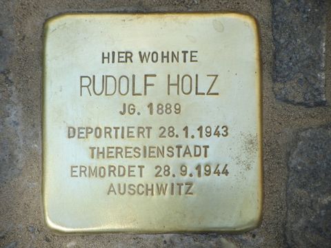 Stolperstein Rudolf Holz, Foto: F. Siebold, 2013