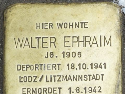 Stolperstein Walter Ephraim, Foto: H.-J. Hupka, 2013