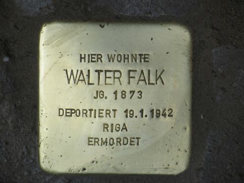 Stolperstein Walter Falk, Foto: F. Siebold, Mai 2013