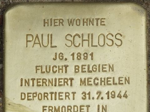 Stolperstein Paul Schloss, Foto:H.-J. Hupka, 2014
