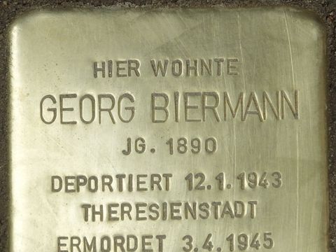 Stolperstein Georg Biermann, Foto:H.-J. Hupka, 2014