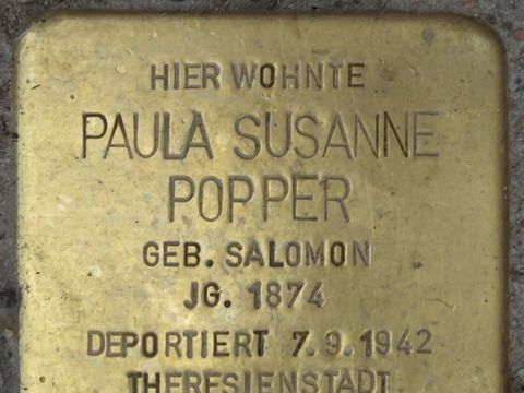 Stolperstein Paula Susanne Popper, Foto:H.-J. Hupka
