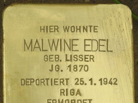 Stolperstein Malwine Edel (Bild: Stolperstein-Initiative CW / Hupka)