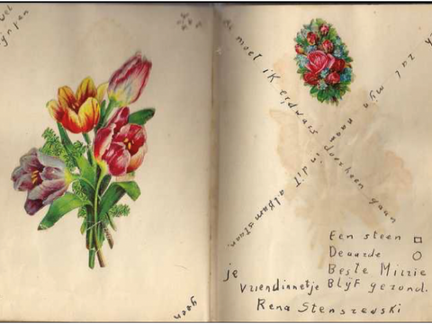 Poesiealbum-Blatt für eine Schulfreundin im Montessori Lyceum (Bild: Archiv)