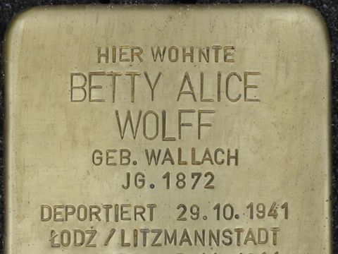 Stolperstein Betty Alice Wolff (Bild: Stolpersteine-Initiative CW, Hupka)