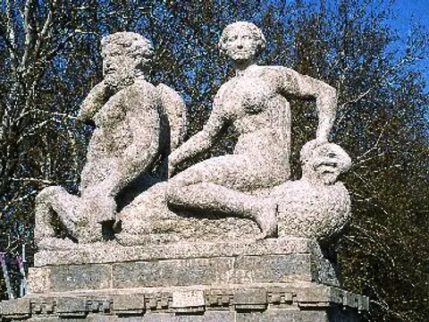 Rudolph-Wilde-Park - Detail der Carl-Zucckmayer-Brücke, U-Bahnhof Rathaus Schöneberg