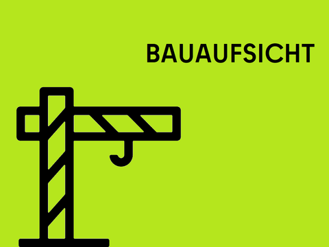 Symbolbild / Icon / Bauaufsicht / Kran / gruen