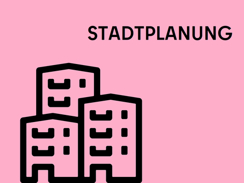 Symbolbild / Icon / Häuser / Stadtplanung / rosa