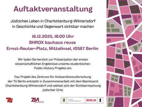 Auftaktveranstaltung Jüdisches Leben in Charlottenburg-Wilmersdorf in Geschichte und Gegenwart sichtbar machen