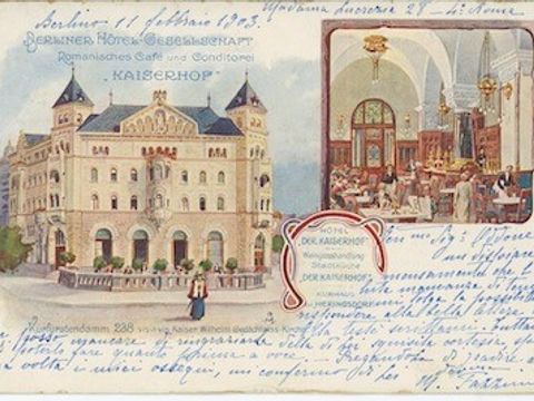 Postkarte aus dem Romanischen Café mit Ansicht des Romanischen Hauses II, 1903
