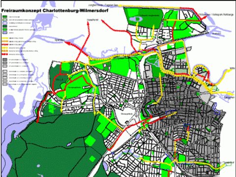 Übersichtsplan zum Freiraumkonzept Charlottenburg-Wilmersdorf
