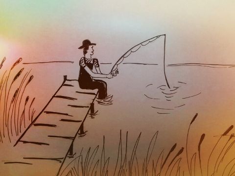 Angler am Steg
